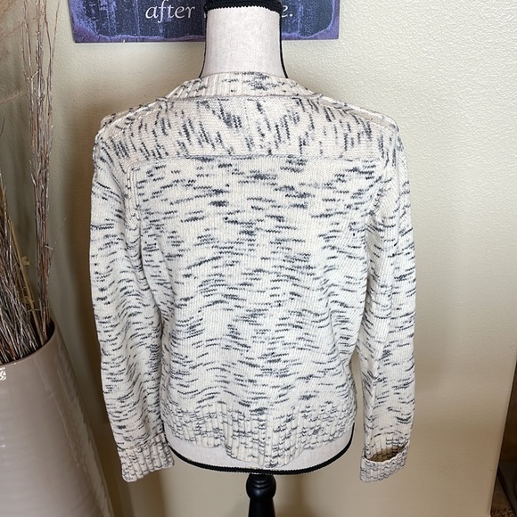 J. Crew Speckled Cotton Crew Neck Sweater Item H4658 Ivory Charcoal Size S - Picture 11 of 14